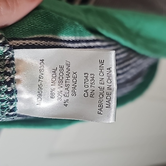 Heyton Dress Blue Green Sweatshirt Long Sleeve Mixed Print Striped Dress Size S - Picture 4 of 6